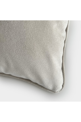 "taupe" Kadife Düz Kırlent Kılıfı - 30x50 - Krem Krem