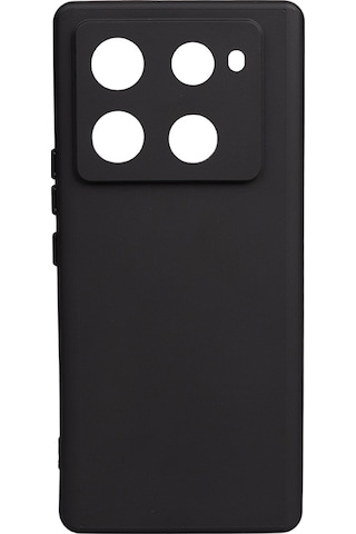 Noktaks - İnfinix Note 40 Pro 4g Uyumlu - Kılıf Mat Soft Esnek Biye Silikon - T39579 - Siyah Siyah