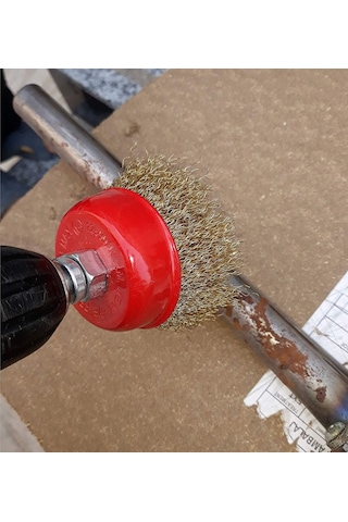 5 Parça Pimli Tel Fırça Seti 5'Li Matkap Hobi Fırça Set