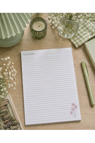 A4 Çizgili Pembe Çiçekli Defter Beyaz-pembe A4 Çizgili Pembe Çiçekli Defter Beyaz-pembe