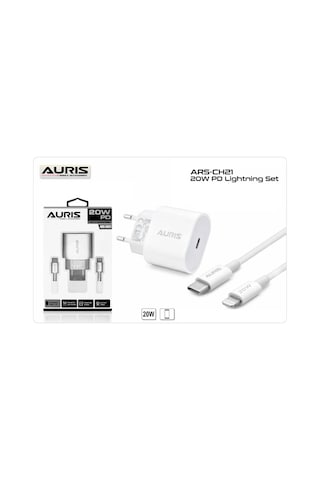 Auris PD iPhone Uyumlu Yüksek Hızlı Şarj Cihazı Seti 20W