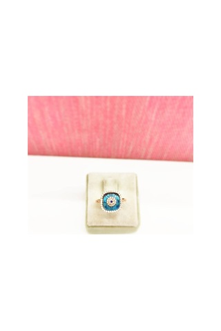 Oriental Kuyumculuk Jewellery Taşlı Göz Nazarlık Rose Gümüş Yüzük Rose