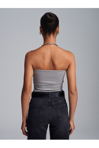 Dilvin 20659 Straplez Top-gri Gri