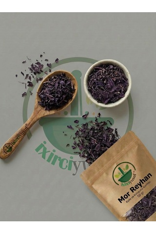 Mor Reyhan Kırmızı Reyhan Purple Basil Reyhan Otu Ocimum Basilicum Var. Purpurascens Doğal Kurutulmuş 50 G