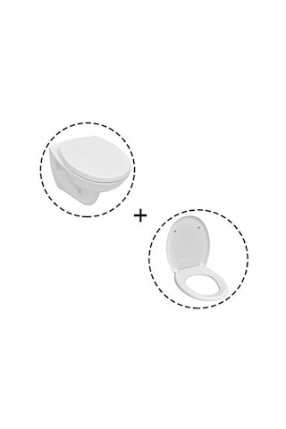 Serel Basic Asma Klozet+serel Gediz Duroplast Metal Menteşeli Klozet Kapağı