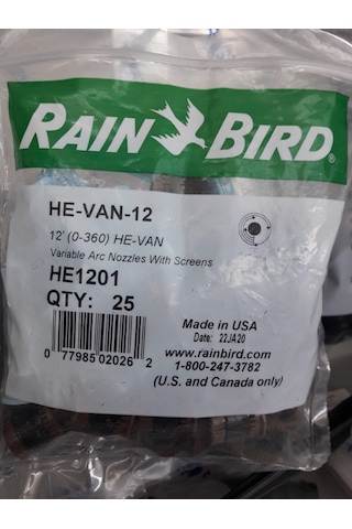 Rain Bird 12 He Van Nozul - 25 Adet