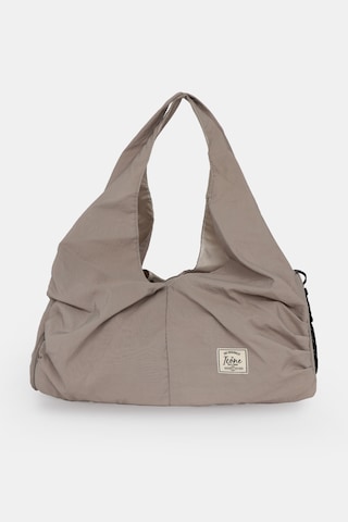 İcone Bag Icone Pliseli Fermuarlı Yoga Çantası, Fitness Çantası, Gym Heybe Görünümlü Pliseli Spor Çantası Bej