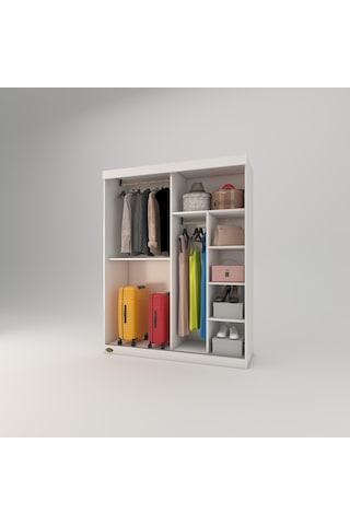 Kenzlife Gardırop Sürgülü Kapaklı Kapılı 140 Papatya Byz Gardolap Dolap