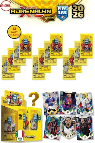 Panini Adrenalyn Fifa 365 - 2026 Official Trading Card Futbolcu Kartları - 12 Paket 72 Kart