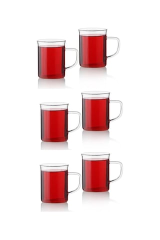 Kapris Isıya Dayanıklı Borosilikat Cam Kupa Bardak 6'lı 200 ML