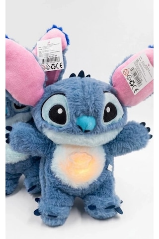 Stich Uyku Arkadaşı Peluş 25 Cm Işıklı Ve Sesli Sevimli Peluş Oyuncak Mavi