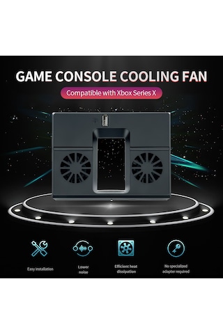 Qingmipy Xbox Series X İçin Arka Takılı Oyun Konsolu Soğutucu Fan, Dokunmatik Anahtar Ve 2lü 5300prm Hızlı Soğutma Siyah