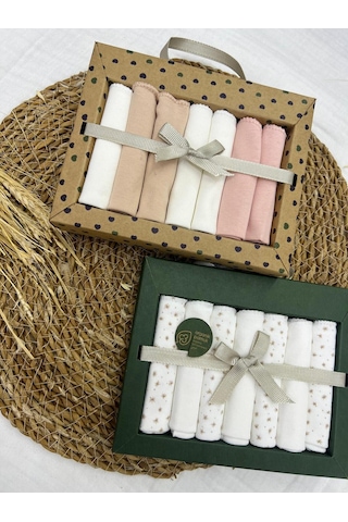 Desenli Penye Bebek Ağız Mendili 7'li 2 Paket 2025 Mö062