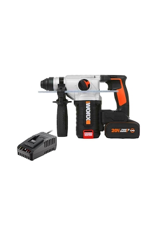 Worx WX380.9C 20Volt 2.0Ah. 2.2J Li-ion Tek Akülü Şarjlı Profesyonel Sds-Plus Pnömatik Kırıcı/Delici