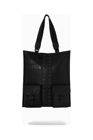 Sprayground Global Traveler Cargo Tote, Geniş Hacimli Seyahat Çantası Omuz Çantası Siyah