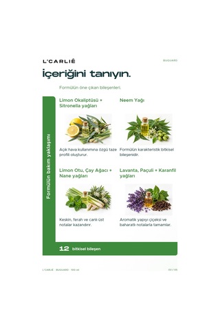 L'carlıe Buguard Bitkisel Vücut Spreyi Aromatik 100 Ml