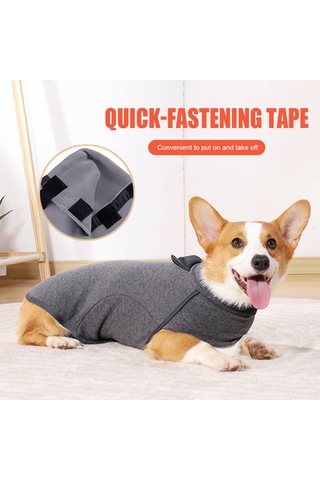 Vkemall Köpek Kışlık Sweatshirt: Yumuşak Yün İçi, Turtleneck, Isı Sağlar - Gri Xl Ya002m031