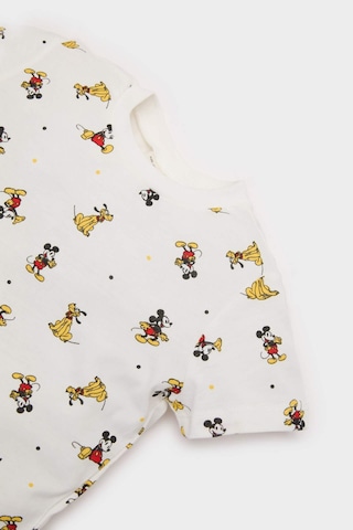 DeFacto Erkek Bebek Disney Mickey & Minnie Pijama Takımı Kısa Kollu Penye Üst Beli Lastikli Şort E1185A525HSER233 Ekru