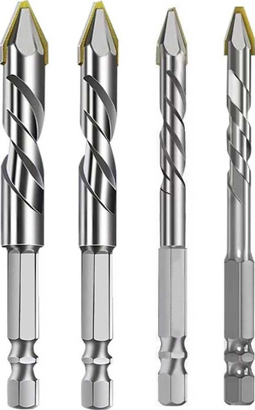 Tongxida Karbür Matkap Uçları Seti - 4 Parça 6-12mm - Gümüş/mavi