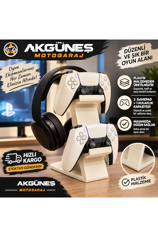 Ps 2 Gamepad Ve Kulaklık Standı 2'li Kol Tutucu Gaming Stand Plastik 1 Adet