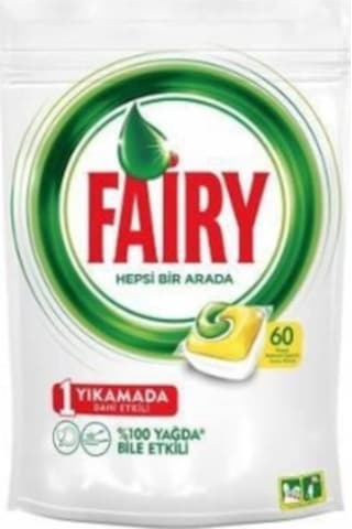 Fairy Hepsi Bir Arada Limon Kokulu Bulaşık Makinesi Deterjanı 4 x 60 Tablet