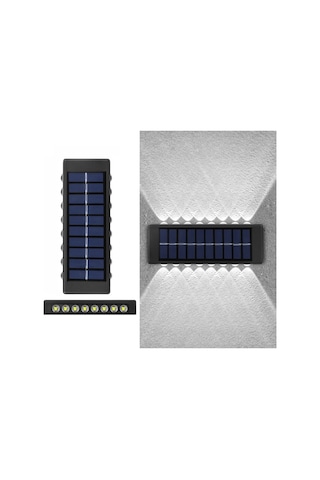 Cbtx Bahçe Aydınlatma 16led Lityum Güneş Duvar Lambası Dış Mekan Su Geçirmez Yukarı Ve Aşağı Çift Başlı Spot Beyaz Işık