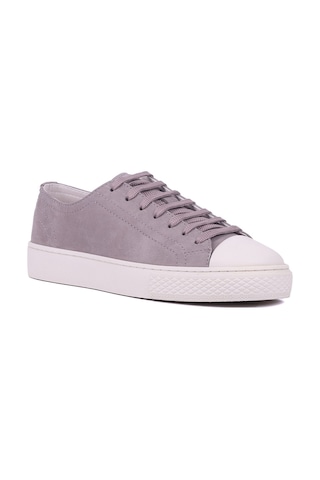 Shoetyle - Hakiki Nubuk Deri Vizon Rengi Erkek Sneaker - 666-0381-1582