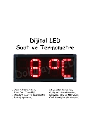 Dijital Saat Termometre 16Cm Çok Renkli