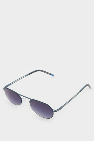 Defacto Erkek Küçük Oval Gri Metal Çerçeve Füme Cam UV Güneş Gözlüğü F0494AXNS