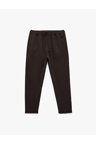 Koton Duble Paça Cepli Straight Fit Beli Bağcıklı Pantolon Kahverengi 6sam40013hk Kahve