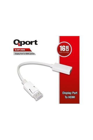 Qport Q-Dp-Hdb Display Portundan Hdmı Çevirici 16 Cm