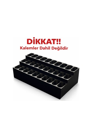 30 Adet Kapasiteli Kalem Standı Çoklu Masaüstü Kalemlik Organizer Sert Plastik Kalem Tutucu Stand Çok Renkli
