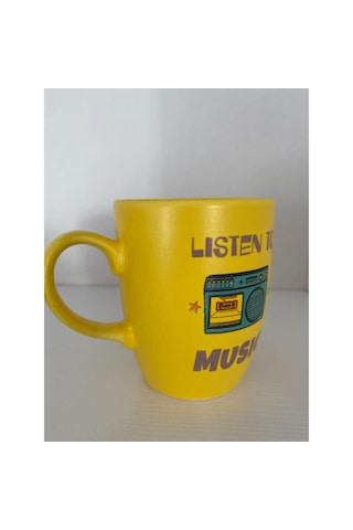 Listen To Music Sarı Kupa Bardak Çok Renkli