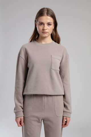 Lee Cooper Flora Kadın O Yaka Sweatshirt Kahverengi-21487 VIZON