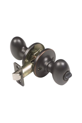 Design House 750588 Yumurta 2 Yönlü Mandal Gizlilik Kapı Tokmağı, Yağ Ovuşturdu Bronz, Yatak Ve Banyo