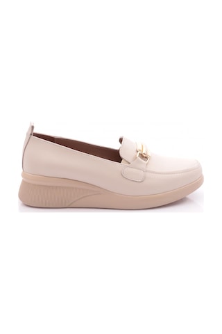 Dgn 2316 Kadin Loafer Ayakkabi Ekru Napa