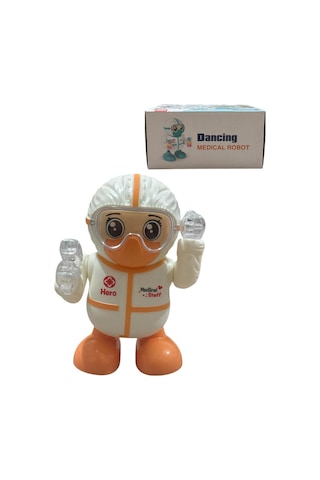 Robot Pilli Işıklı Sesli Müzikli Medical Dancing Robot 18 Cm Robot