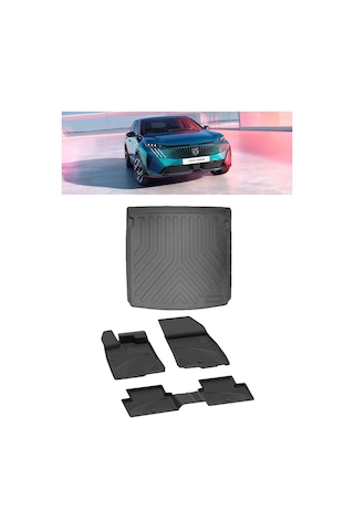 Sahler Peugeot 3008 Hybrid 2024 Sonrası 4.5d Paspas 3d Üst Bagaj Havuzu Set