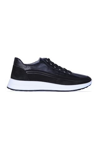 Dropland 9141 Siyah Nubuk Deri Erkek Sneaker Ayakkabı Siyah