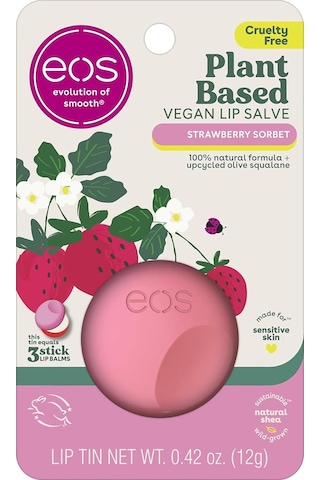 Eos Strawberry Sorbet Bitkisel Vegan Dudak Balsamı 12gr