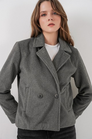 Bigdart Kadın Kısa Kaşe Ceket 0725 - Gri