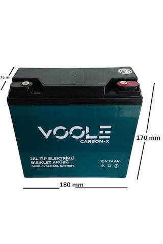 Voole 12v 24 Ah Elektrikli Bisiklet Jel Aküsü 6lı Set