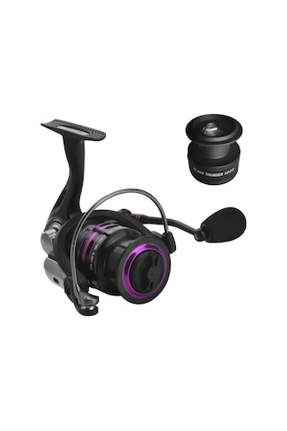 Kosona Black Thunder 1000 Ultralight Metal Kafa Spinning Olta Makinesi - 5+1 Balata, 22lb Sürtünme, Ek Plastik Bobin, Uzun Atışlı