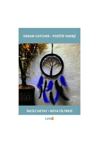 Mavi İncili Hayat Ağacı Rüya Kovanı Dream Catcher 1 Adet
