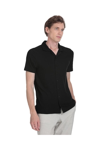 Hatemoğlu Siyah Regular Fit Apaş Yaka Gömlek 35056 4111999