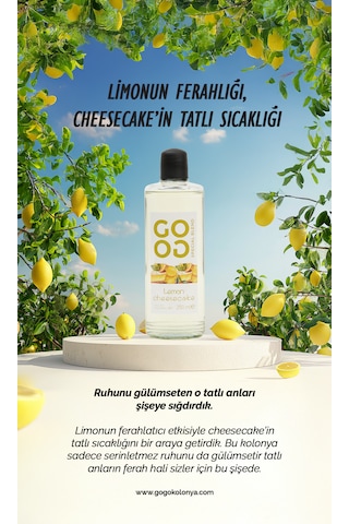 Gogo Lemon Cheesecake Kolonya 250ml Cam Şişe