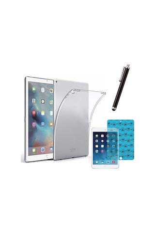 Apple Uyumlu iPad 5 Ve 6 Nesil Şeffaf Kılıf Cam Kalem Set Arka Kapak