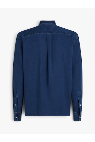 Tommy Hilfiger Chambray Rf Shırt Erkek Mavi Gömlek - Mw0mw38134