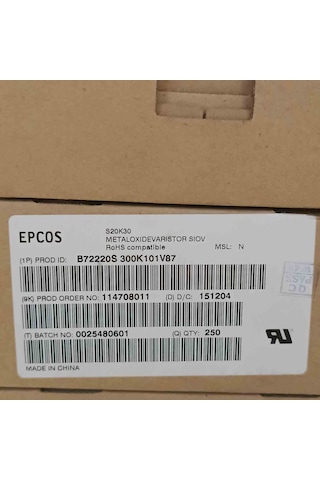 B72220s300k101v87 20mm 30v Varistör 17 Adet
