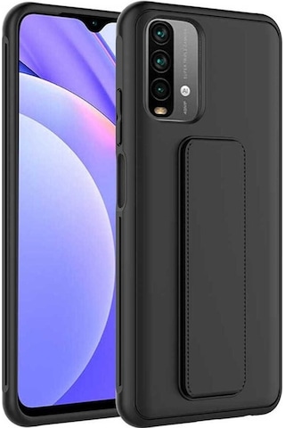 Xiaomi Poco M5s Kılıf Zore Qstand Kapak Siyah